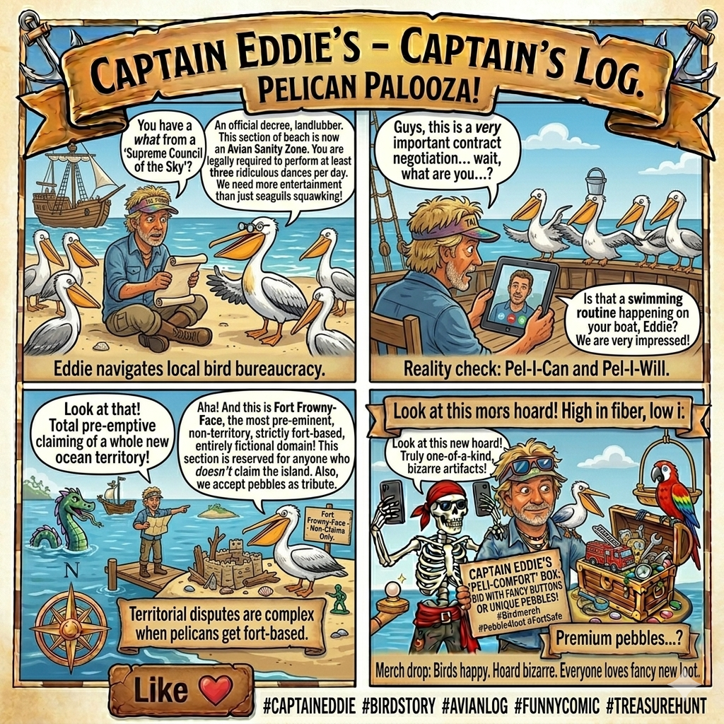 Pelican Palooza — a Captain Eddie comic strip